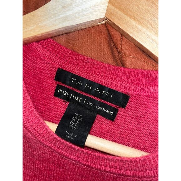 Tahari Hot Pink  Crewneck Cashmere Women's Sweater Size Small - Picture 7 of 8